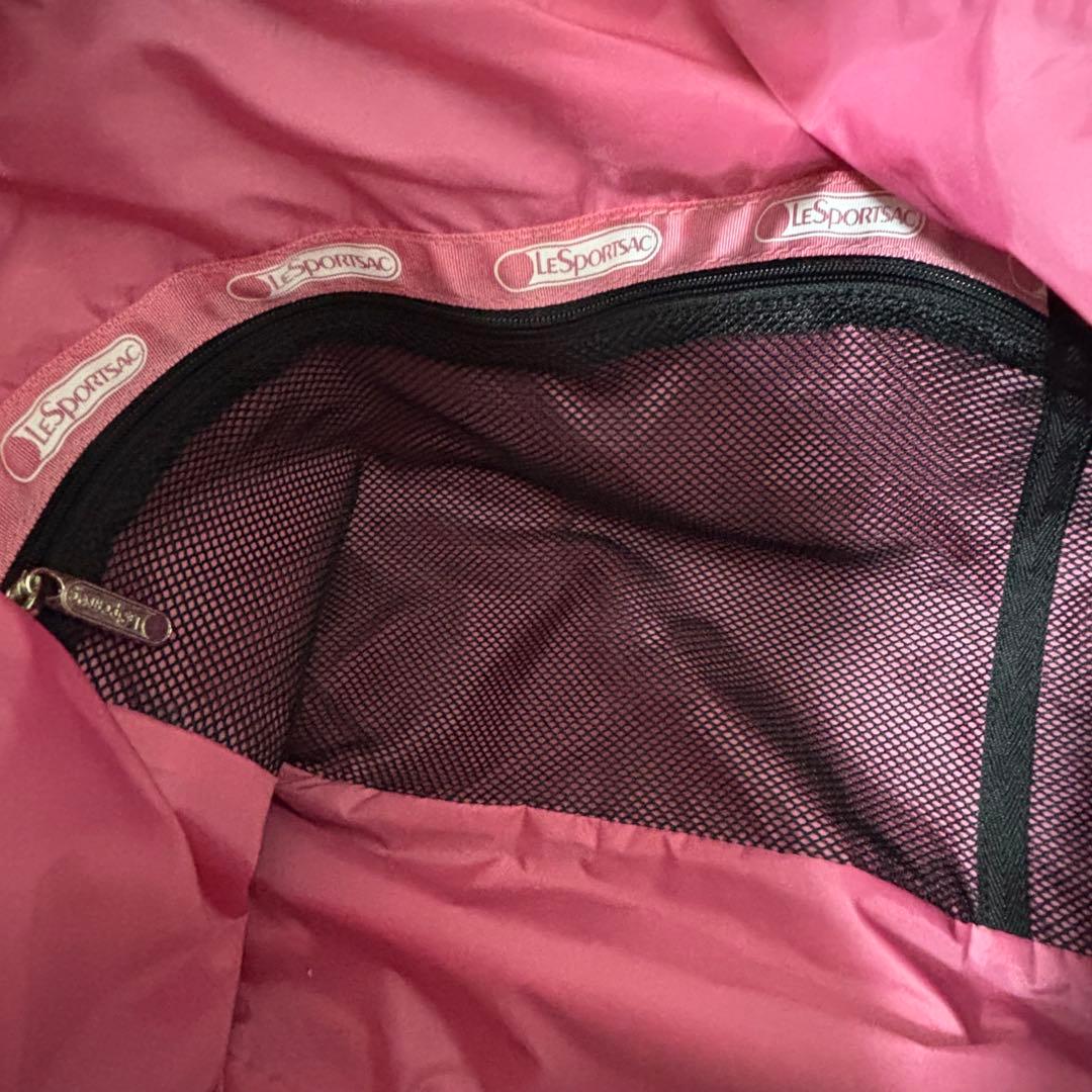 【極美品】LeSportsac レスポートサック 黒×ピンク トートバッグ