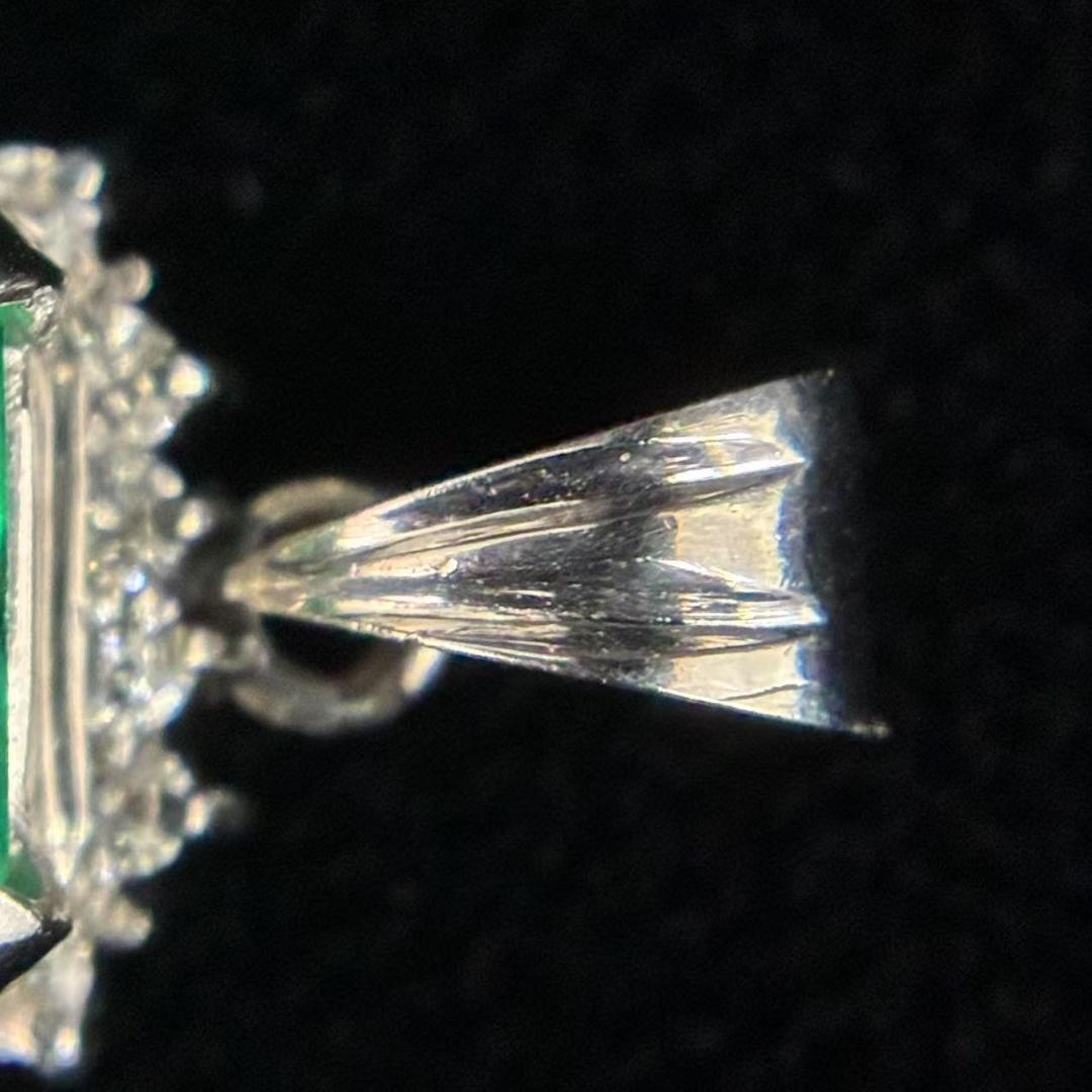 Pt900 2ct+エメラルド ダイヤモンド ペンダント