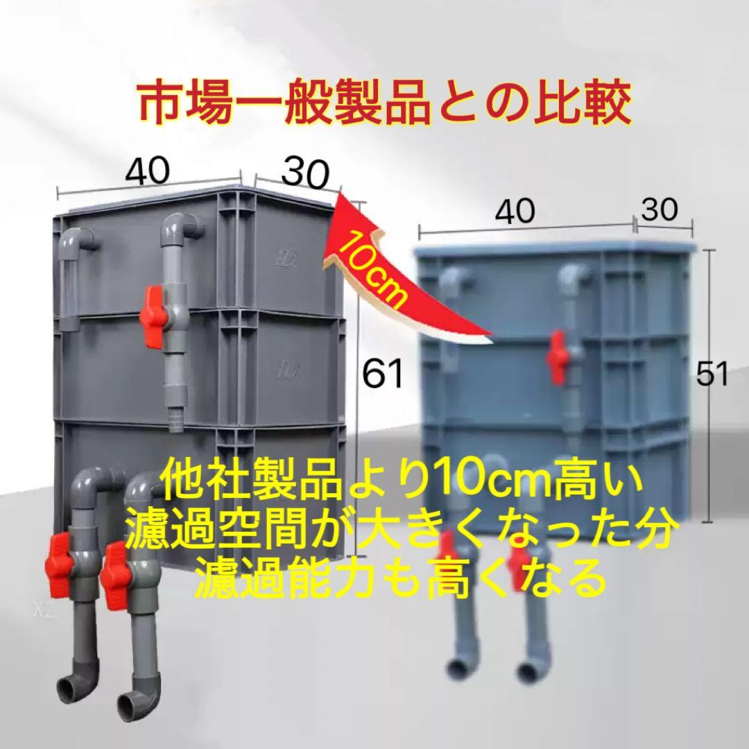 三段式万能濾過器装置　水槽池濾過層濾過飼育 外部フィルター