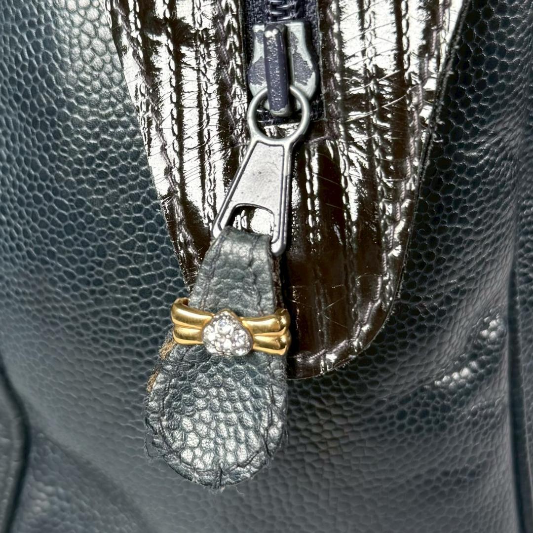 美品 80's OLD FENDI キャビアスキン ズッカ ミニボストン