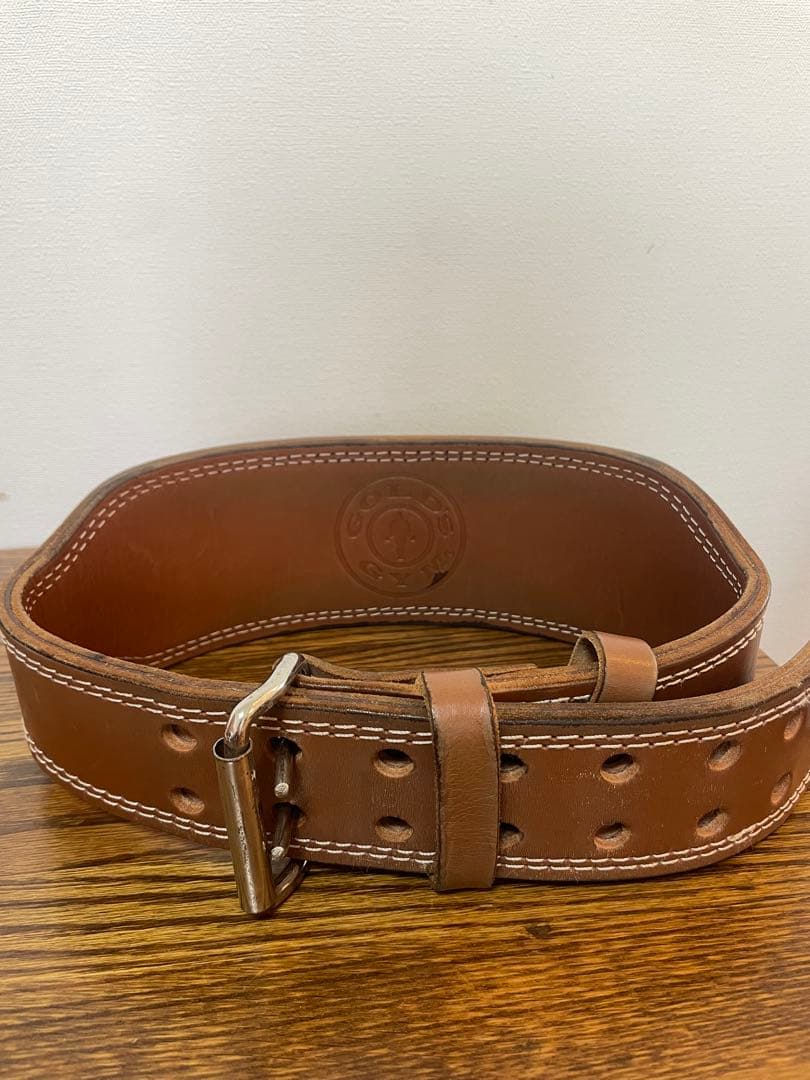 GOLD’S GYM プロレザーベルト　ブラウン