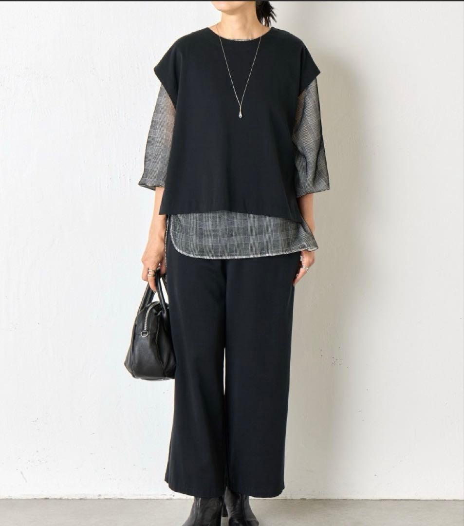 新品タグ付 今季 2025AW ビアズリー グレンチェックベルベットプルオーバー