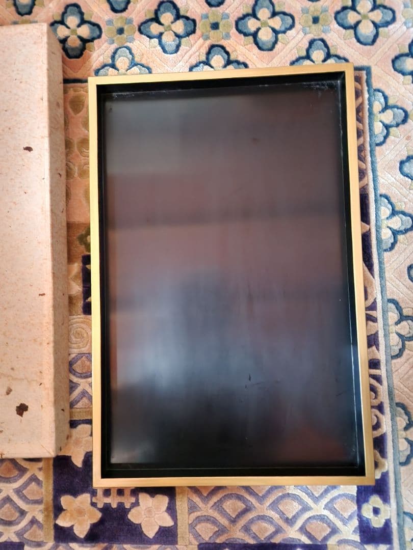 漆塗り　角盆　光原社