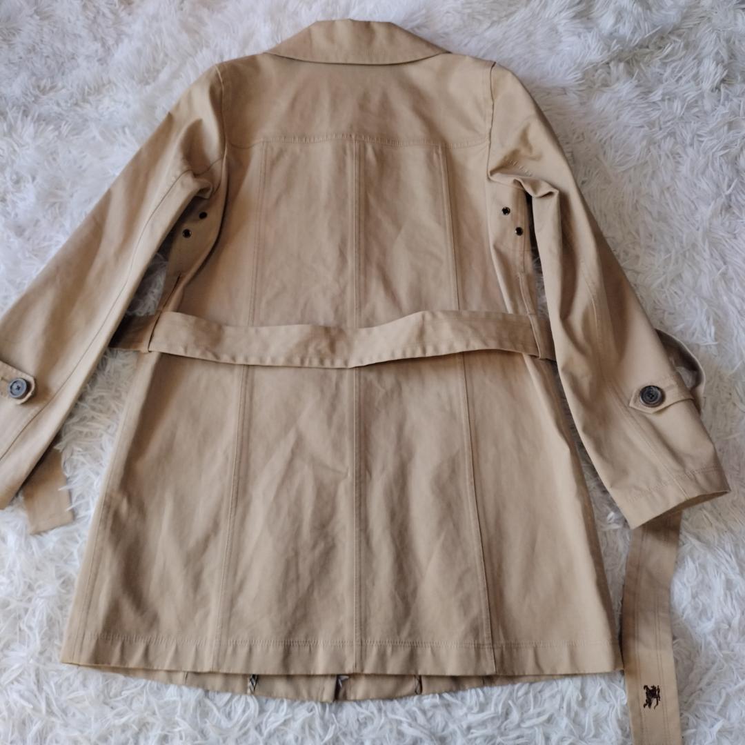 バーバリーブルーレーベル トレンチコート ベルト ハリ感 ノバチェック M ロゴ