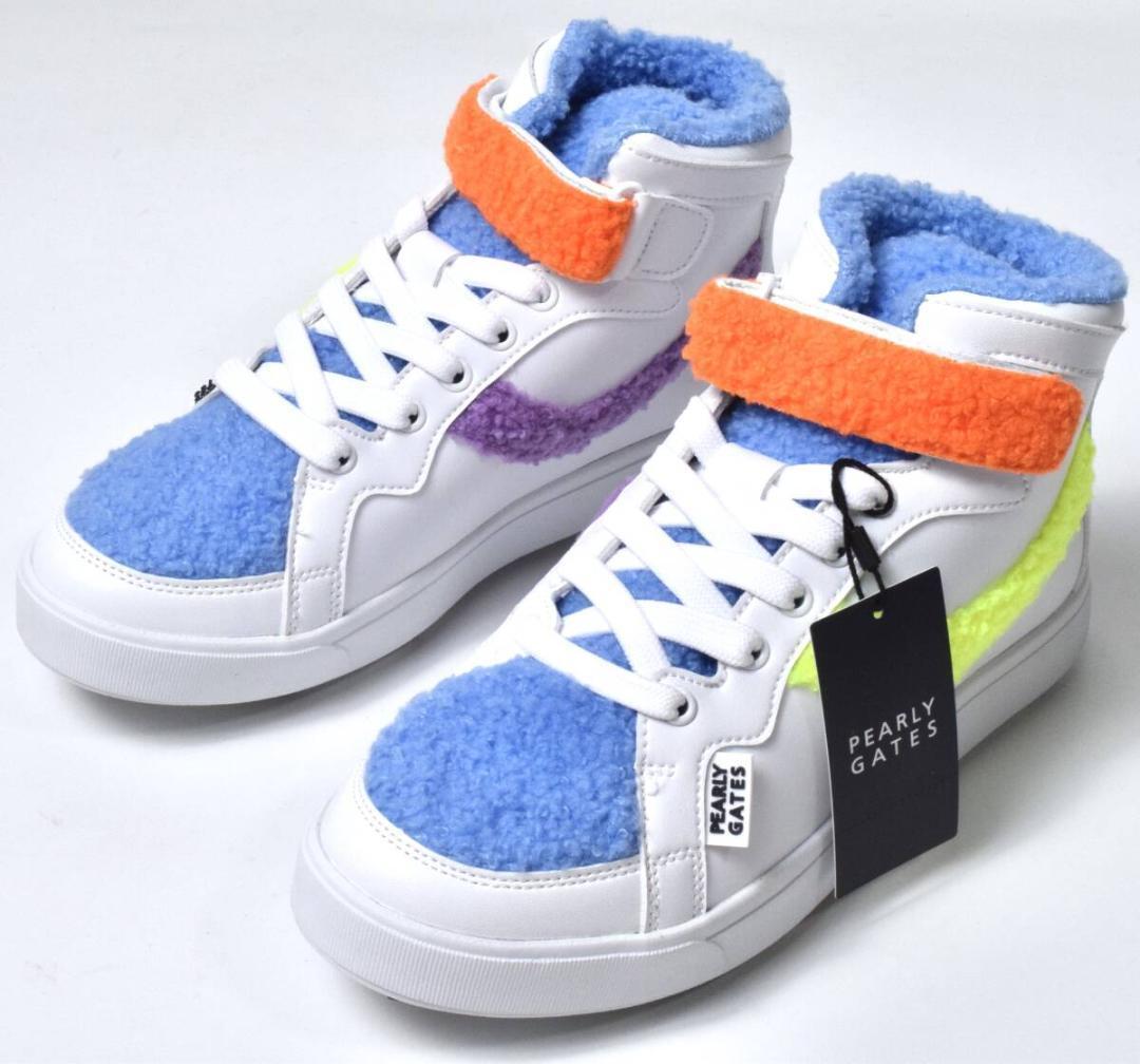 未使用4.1万 パーリーゲイツ ミドルカット ボア ゴルフシューズ 24cm