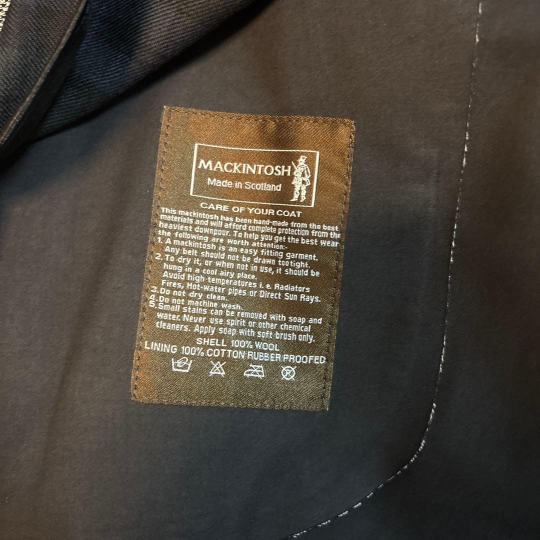 MACKINTOSH ゴム引き　ステンカラーコート 千鳥柄　バルマカーン