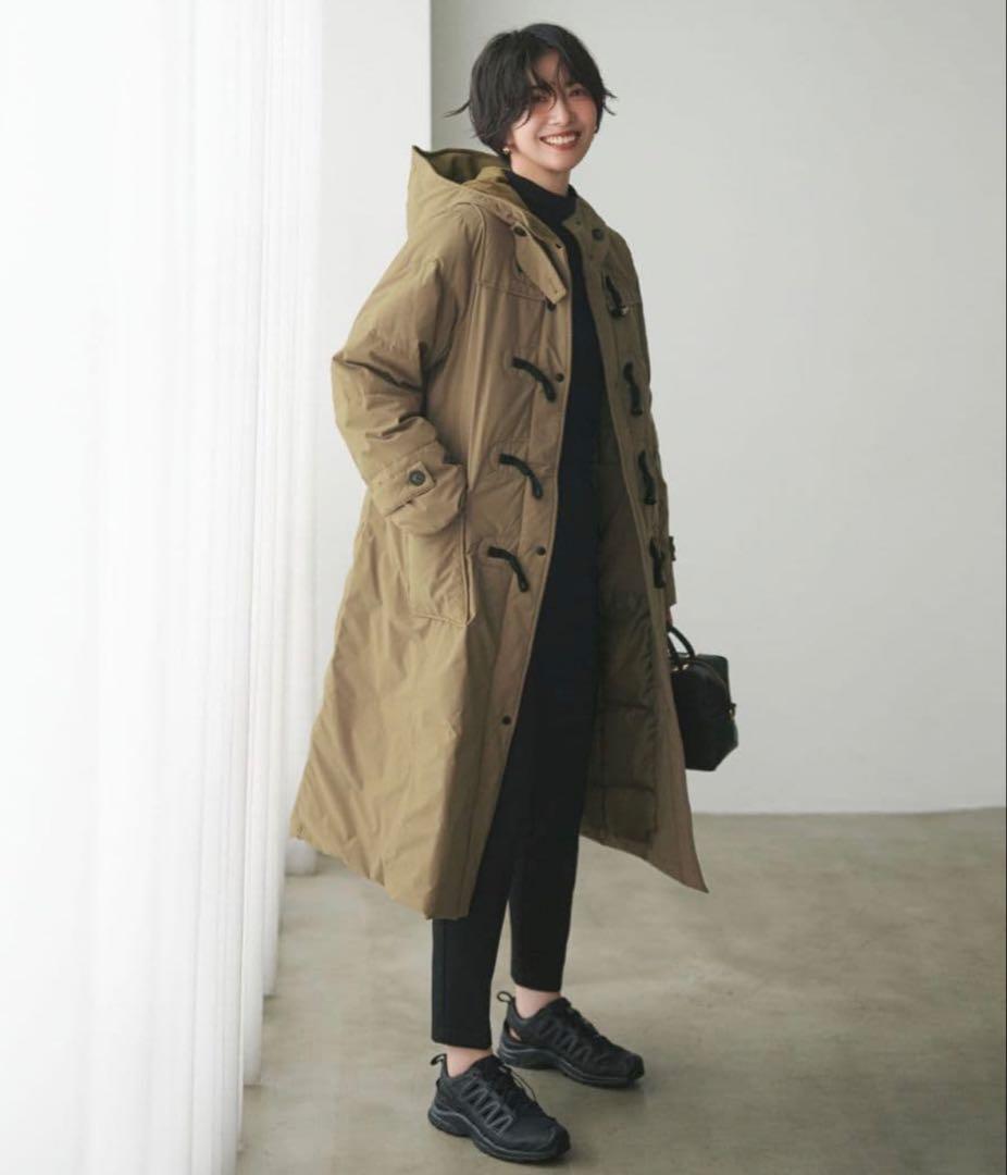 リブインコンフォート くぼっち 撥水ロングダッフルダウンコート M