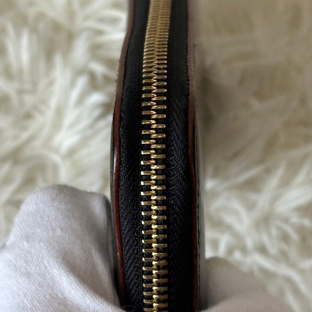 ポーター 長財布 Ｌ字ファスナー レザー 黒 茶色 ロングウォレット ロゴ