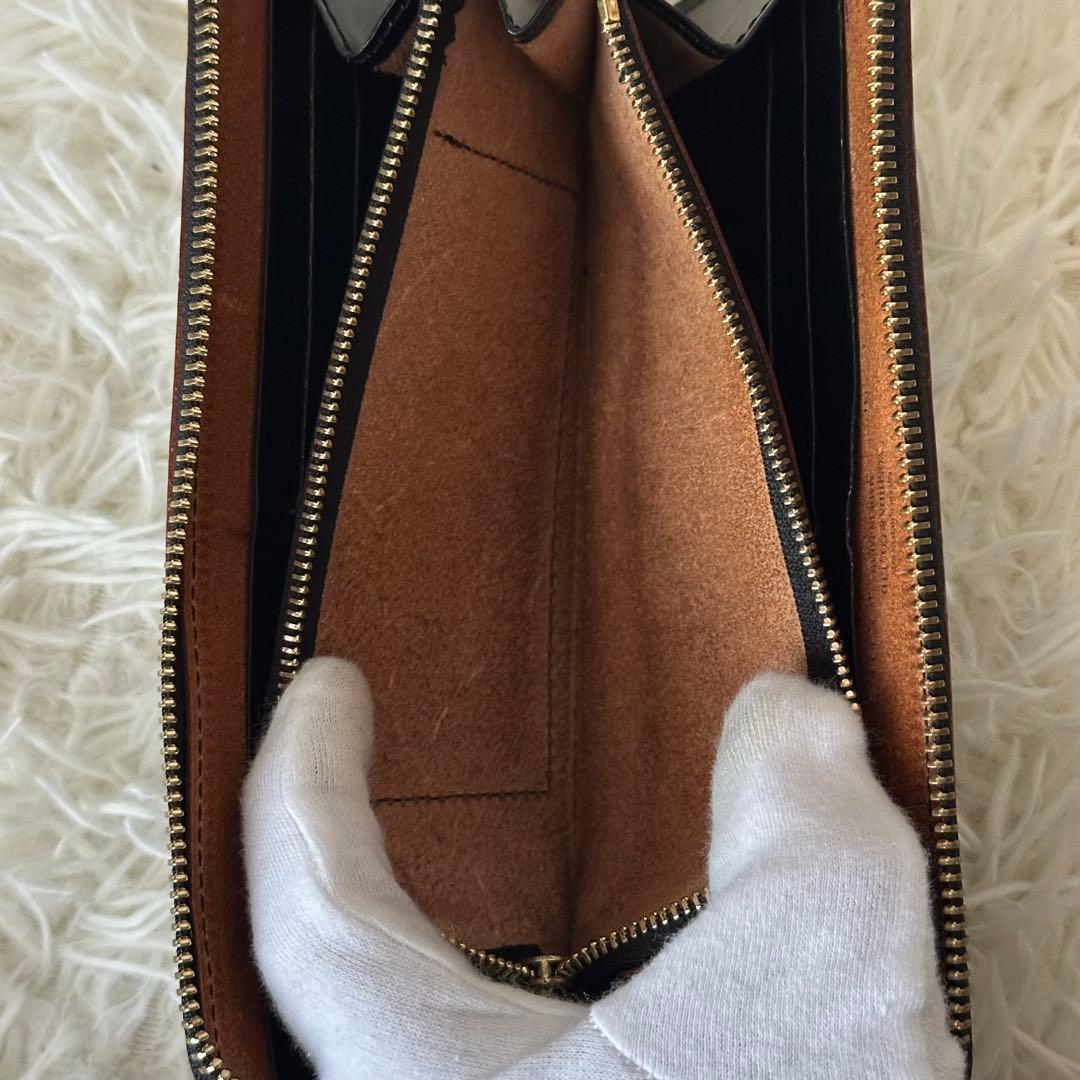 ポーター 長財布 Ｌ字ファスナー レザー 黒 茶色 ロングウォレット ロゴ