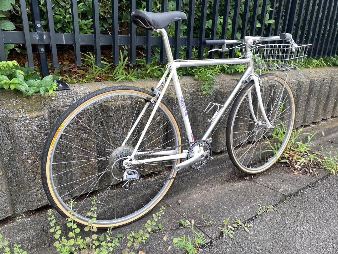 Yamaguchiアルミクロモリロードバイク　コミューター使用ブルーラグ