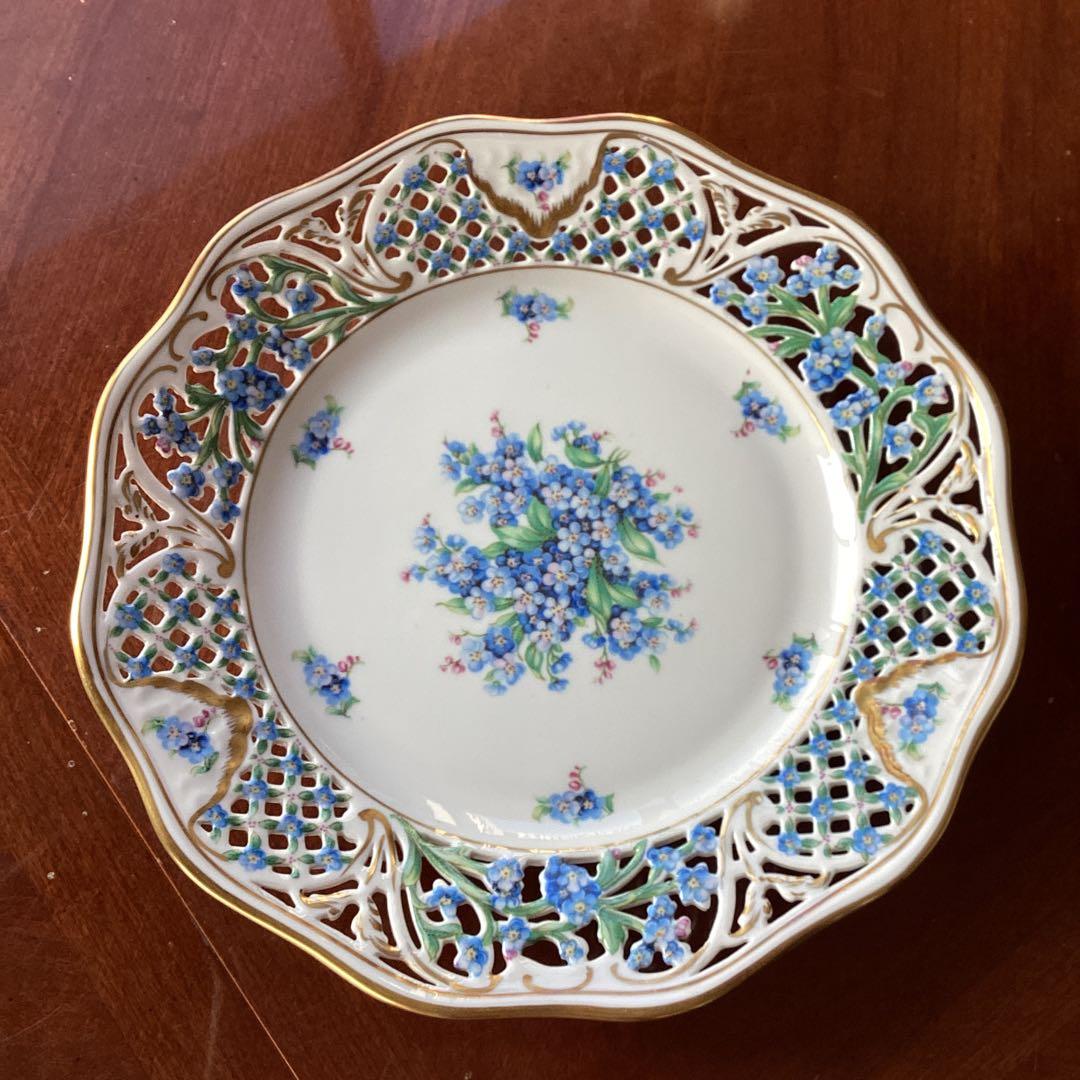 SCHUMANNBAVARIA 勿忘草24cmピアスプレートアンティーク《A》