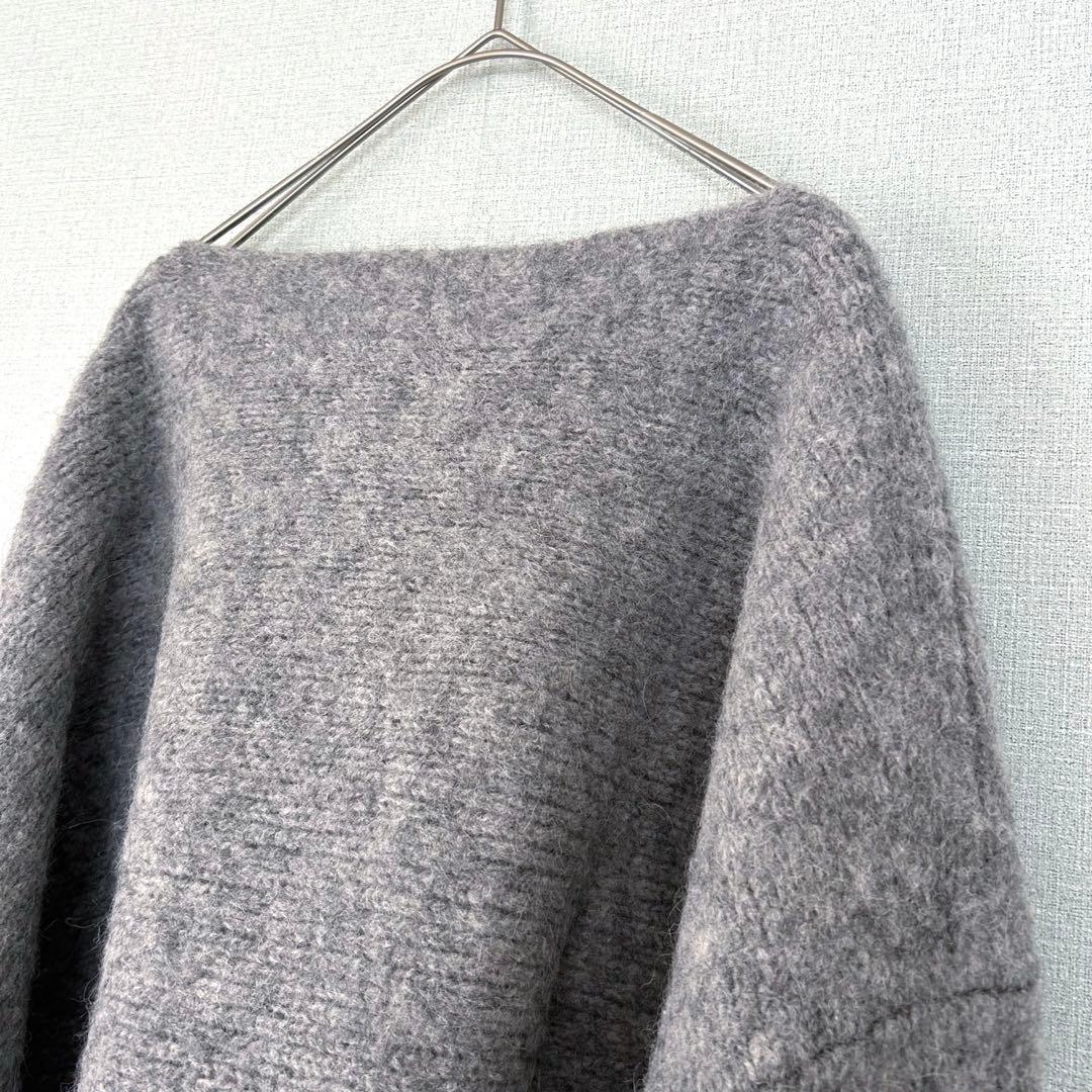 Plage アルパカMIXクロップドニット グレー