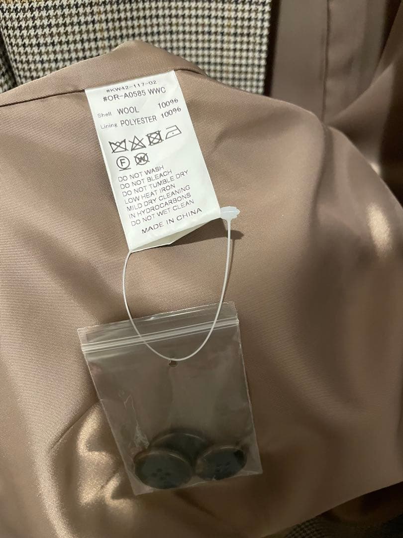 ぴ*ー様 新品★オーシバル★ウールチェックバルマカーンコート★ベージュ4