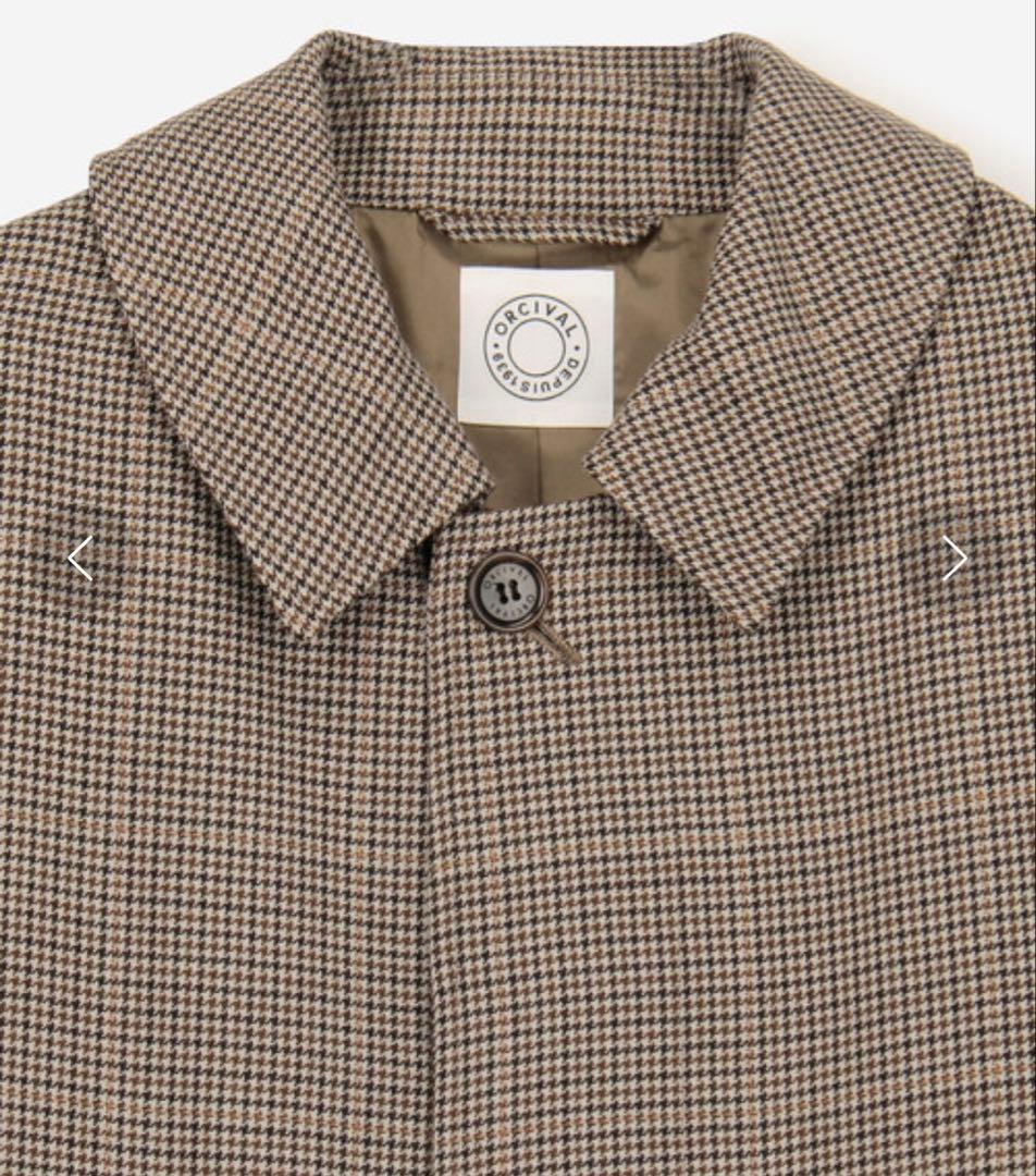 ぴ*ー様 新品★オーシバル★ウールチェックバルマカーンコート★ベージュ4