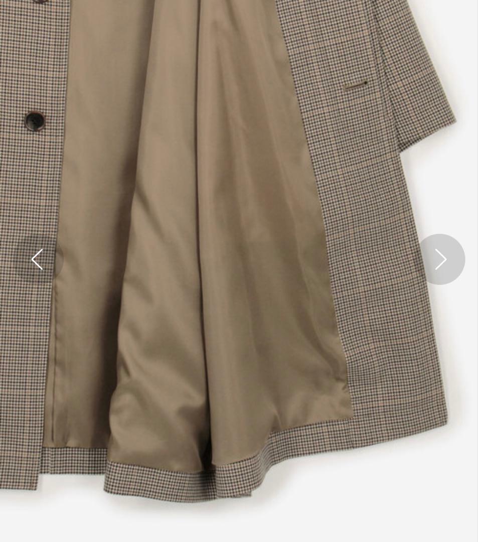 ぴ*ー様 新品★オーシバル★ウールチェックバルマカーンコート★ベージュ4