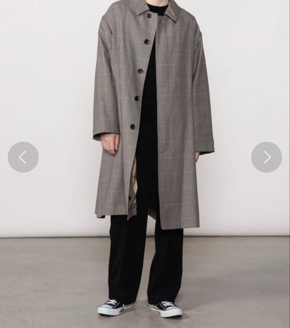 ぴ*ー様 新品★オーシバル★ウールチェックバルマカーンコート★ベージュ4