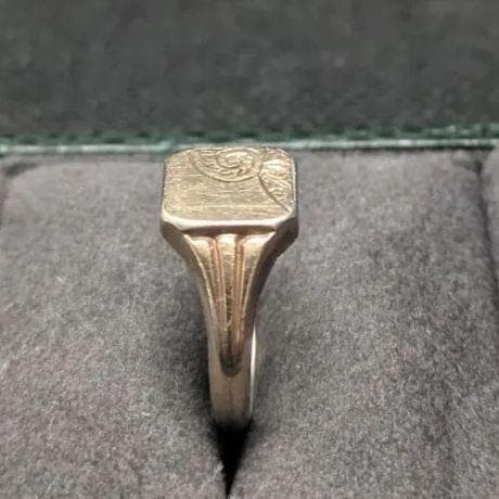 英国イギリス 9CT スターリングシルバー925 ヴィンテージ シグネットリング