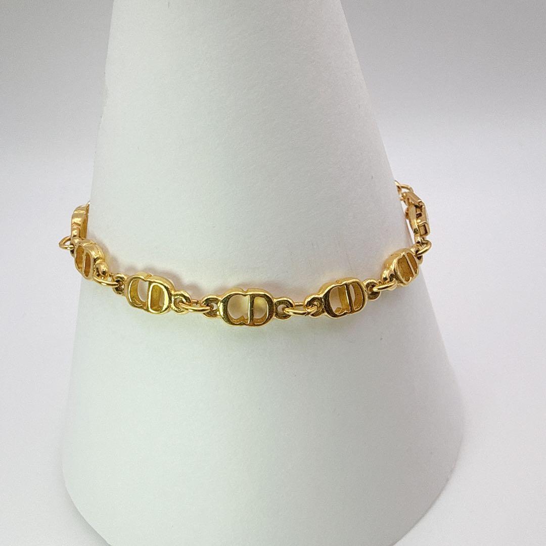 2503-1 極美品✨　Dior　ブレスレット　CD ロゴ　ゴールド　希少　刻印