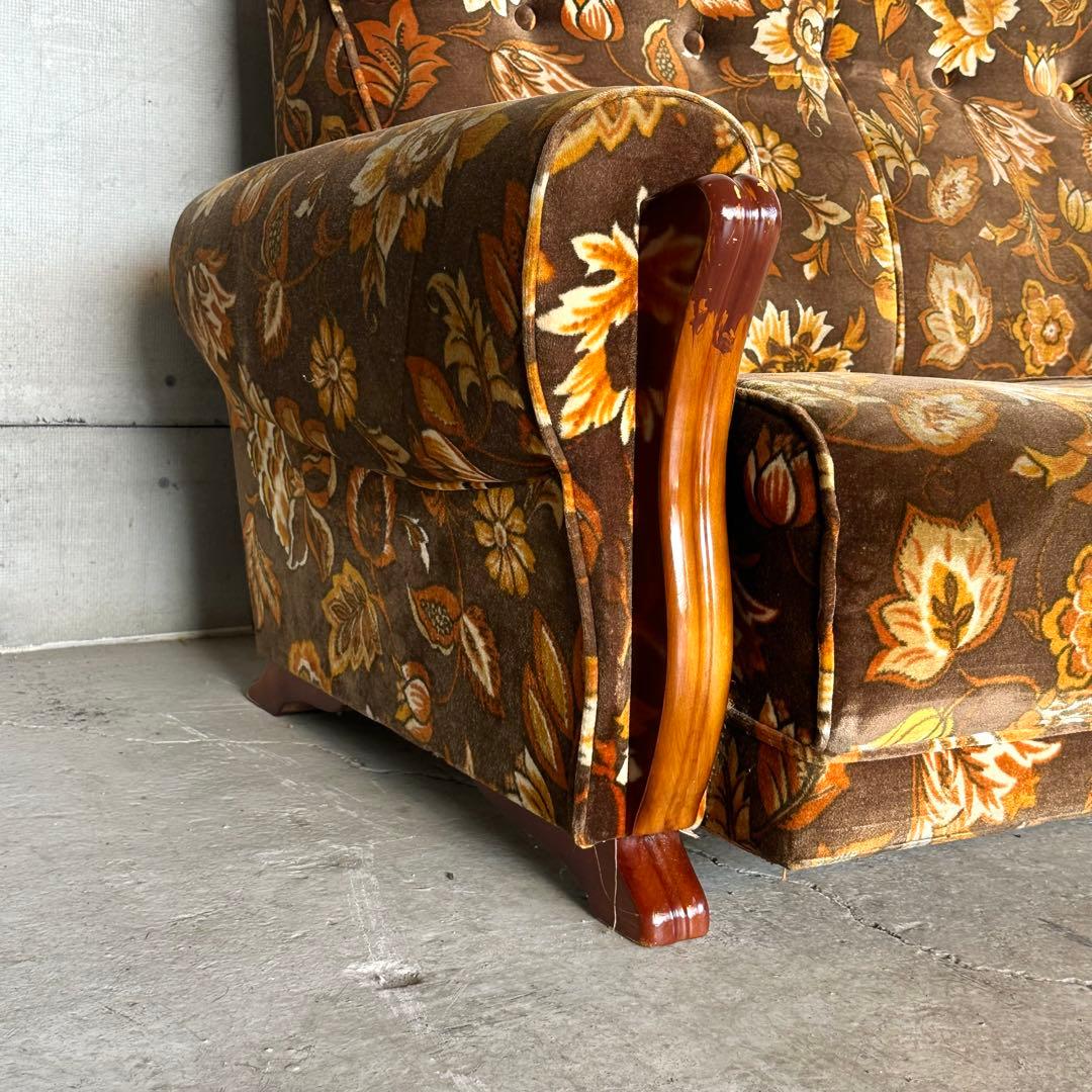 ꧁✿✿✿꧂金華山 ヴィンテージ 70s ミッドセンチュリー 3人掛けソファー