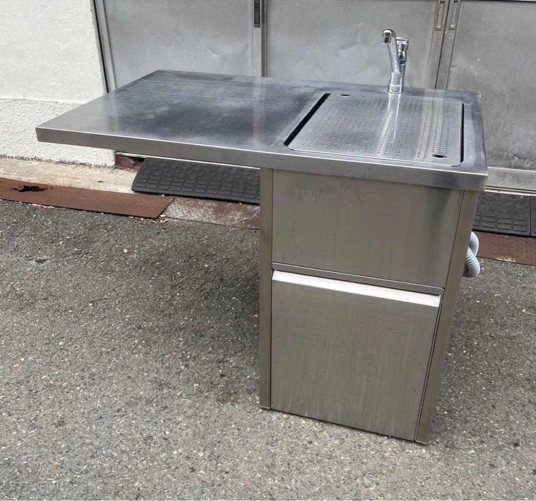 業務用 台付き 1槽シンク 混合水栓 蛇口付き 幅1120×奥735×高さ840