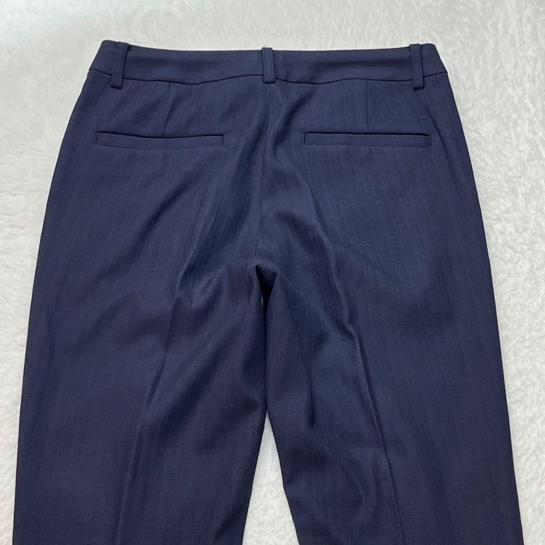 グリーンレーベルリラクシング　セットアップ　ノーカラー　パンツ　スーツ　ネイビー