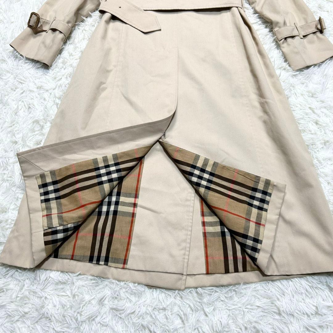 【美品】バーバリー トレンチコート メガチェック ベルト付き ベージュ 150