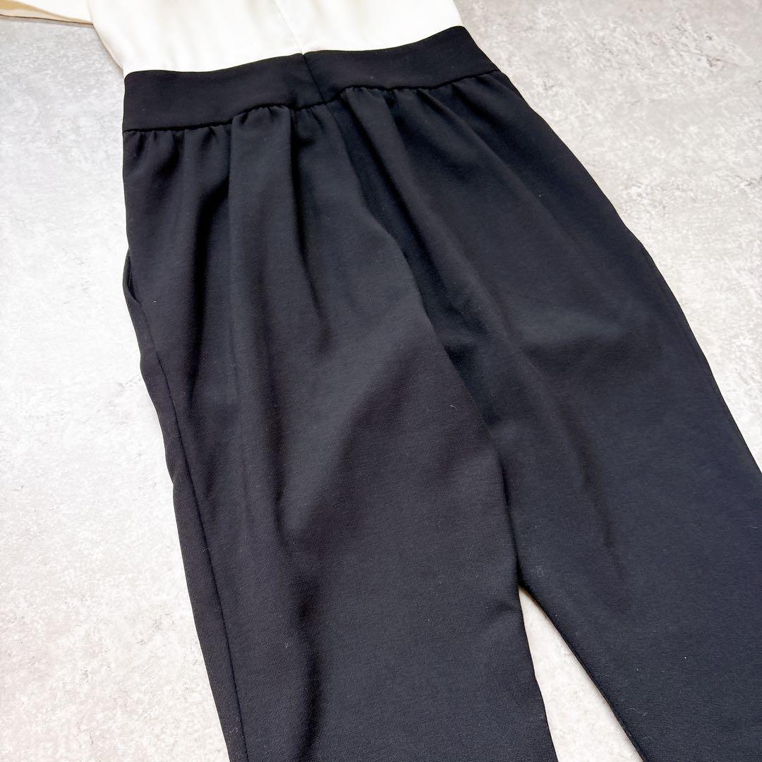 美品✨YOKOCHAN オールインワン　サロペット　ジャンプスーツ　半袖　白　黒