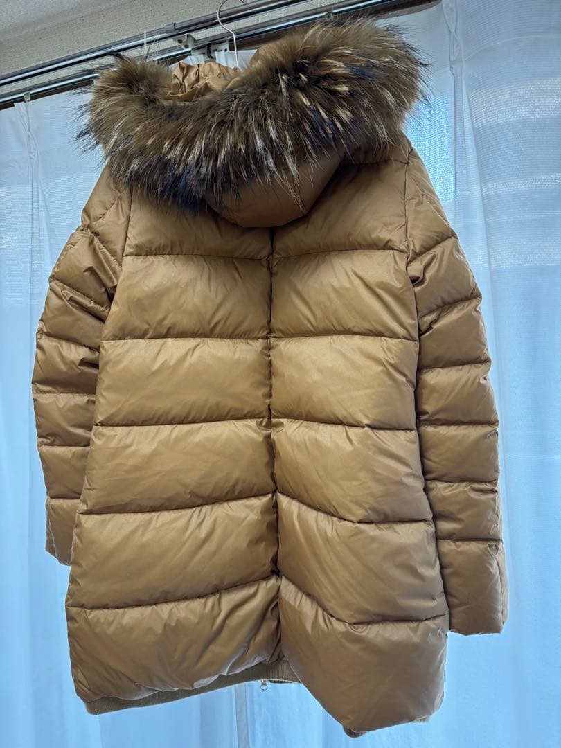 La MODE ファー付きダウンコート キャメル　44