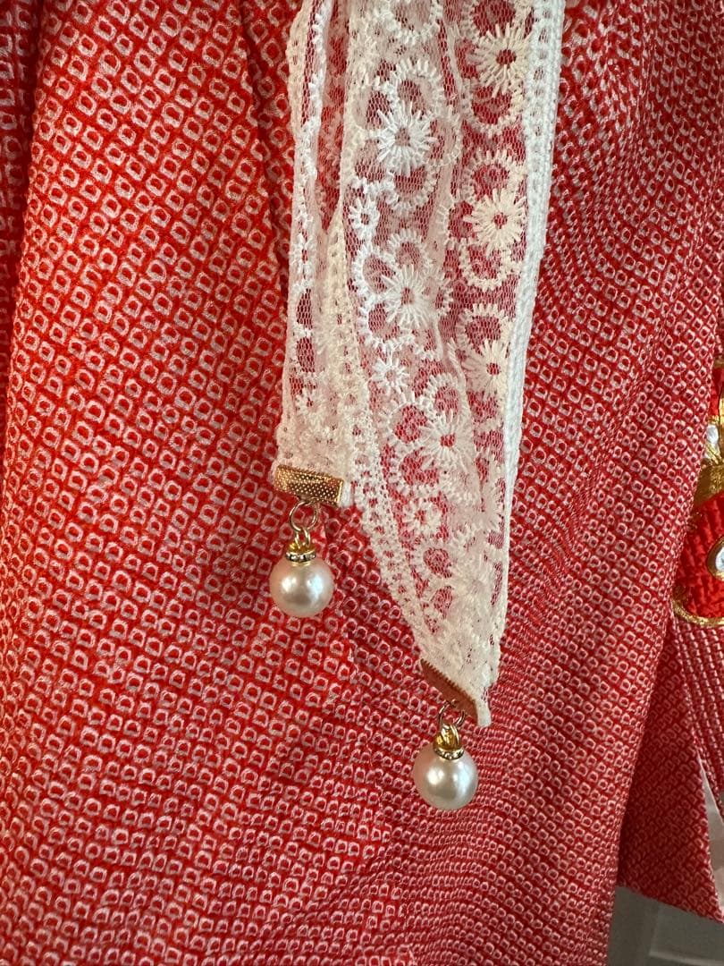 総絞り　七五三　正絹　着物　フルセット