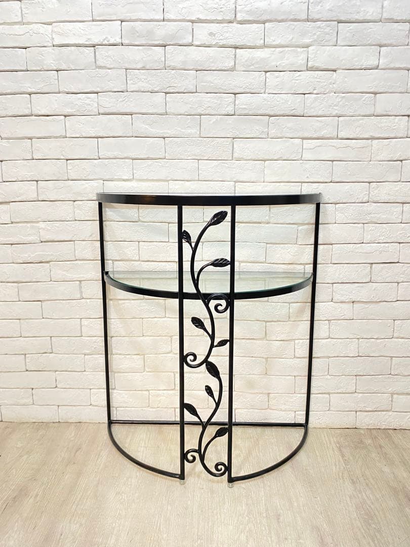 【東京都内23区配送無料】定価6万円　ガラス　コンソール　植物　玄関　棚　飾り