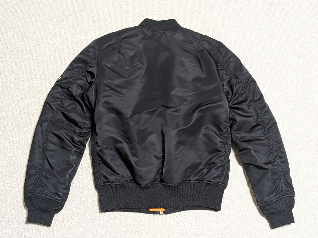 美品 アルファインダストリーズ MA-1 黒フライトジャケット 空軍 米国古着S