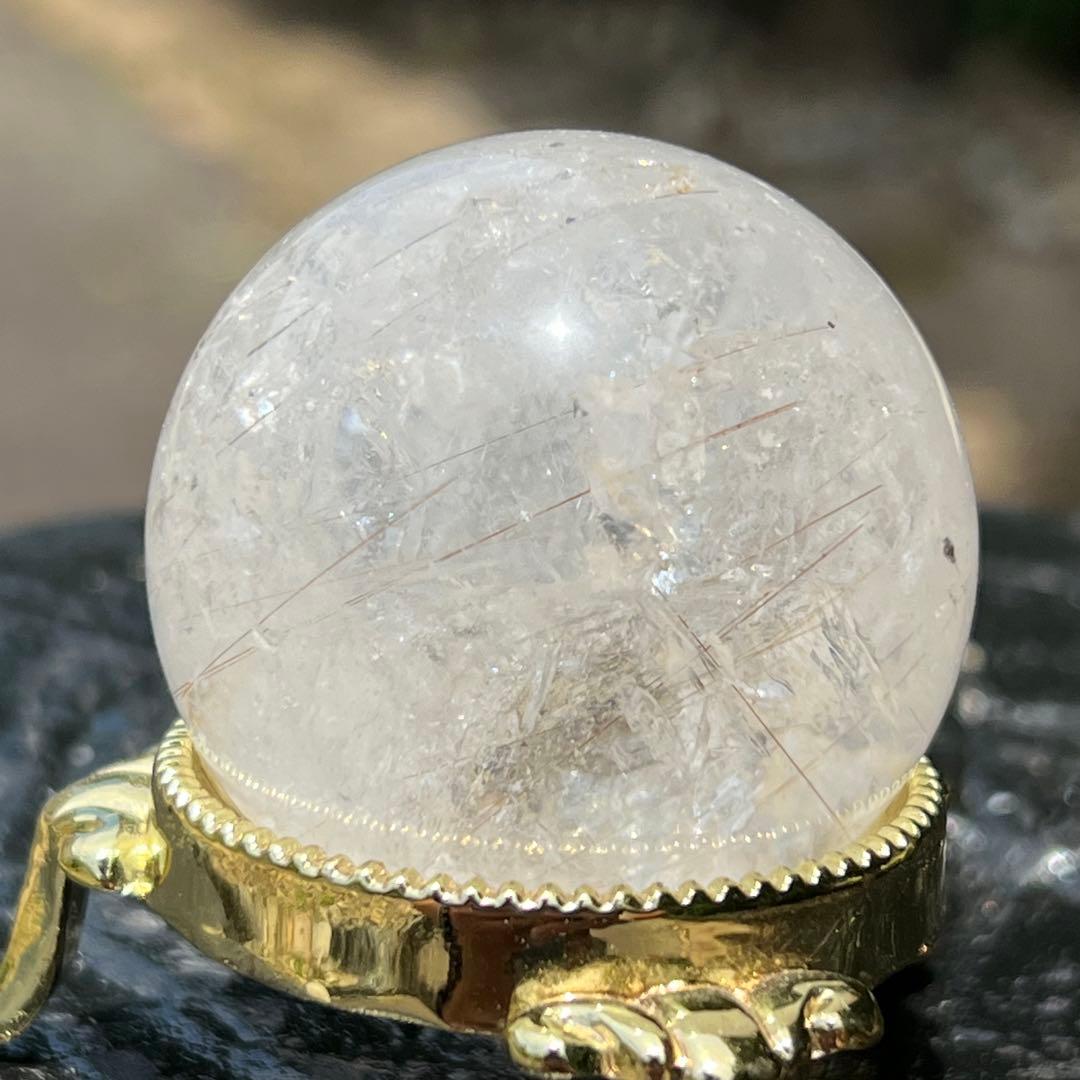 ✨キラッキラ✨ゴールドルチルインクォーツ 丸玉 天然石 パワーストーン 原石