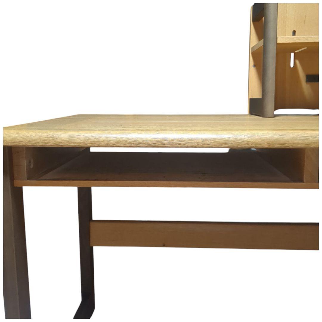 飛騨産業 デスク 両枠脚 ブックスタンド 天然木 5口 コンセン付き