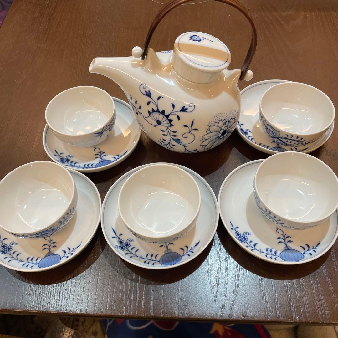 マイセン　ブルーオーキッド茶器急須セット