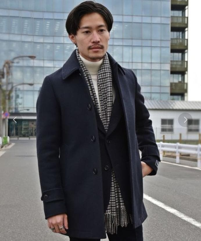 SHIPS SD ウール カーコート　ネイビー　M　シップス