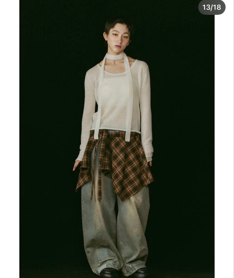 Knuth Marf shirt wrap denimpants/blueデニム