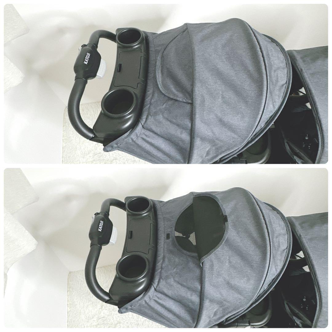 極美品 KATOJI カトージ 二人乗り 二人でゴーDX　レインカバー付　デニム