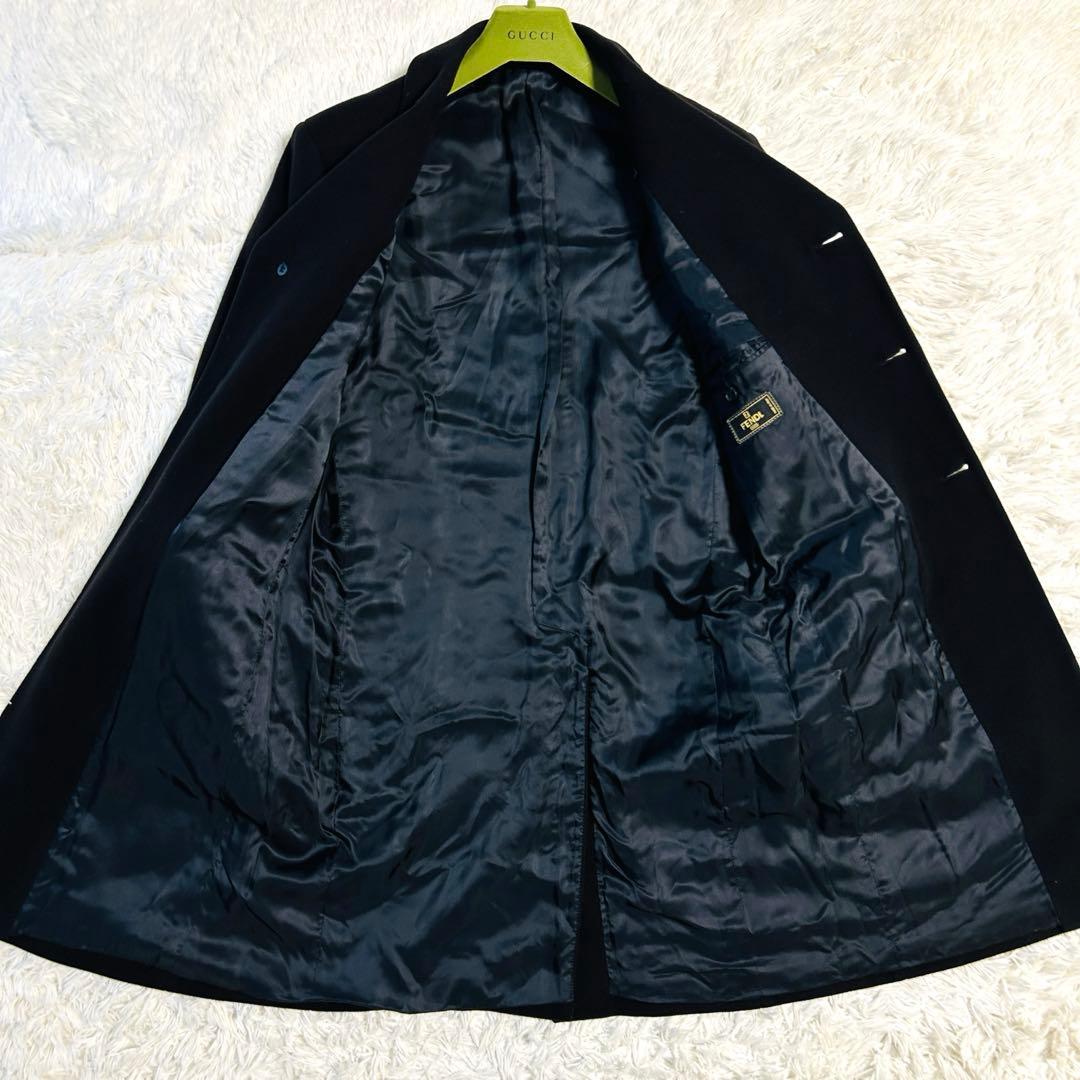 FENDI フェンディ ロングコート ウール100% ブラック