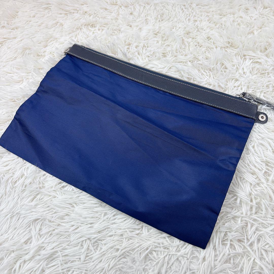 美品✨ユナイテッドアローズ レザートート ネイビー ポーチ付 A4大容量