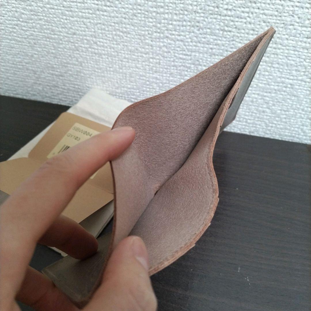 新品 イルビゾンテ 本革 レザー コンパクト 折り財布 カードケース グレー