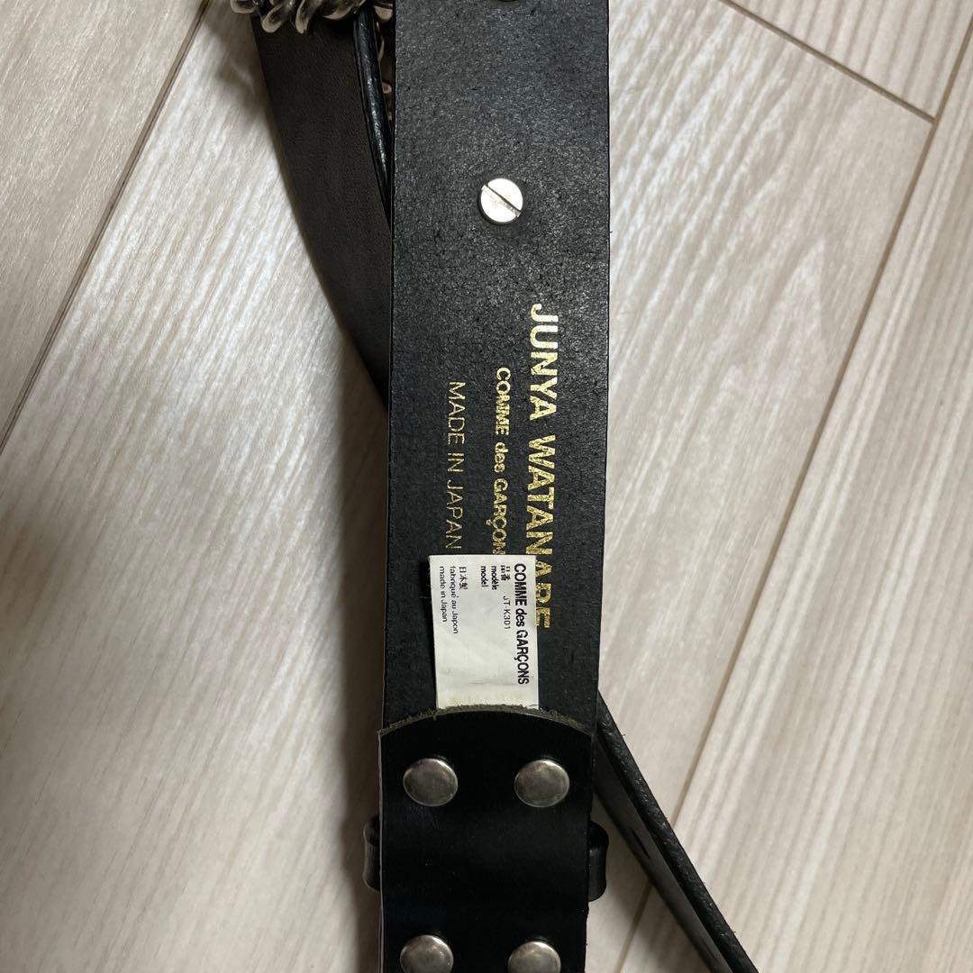 ジュンヤワタナベコムデギャルソンチェーンパンクベルトレザー本革ブラックpunk