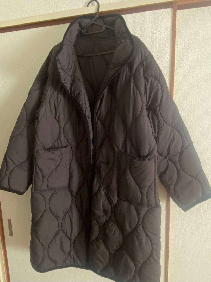 mizuiro ind 黒 キルティング ロングダウンジャケット