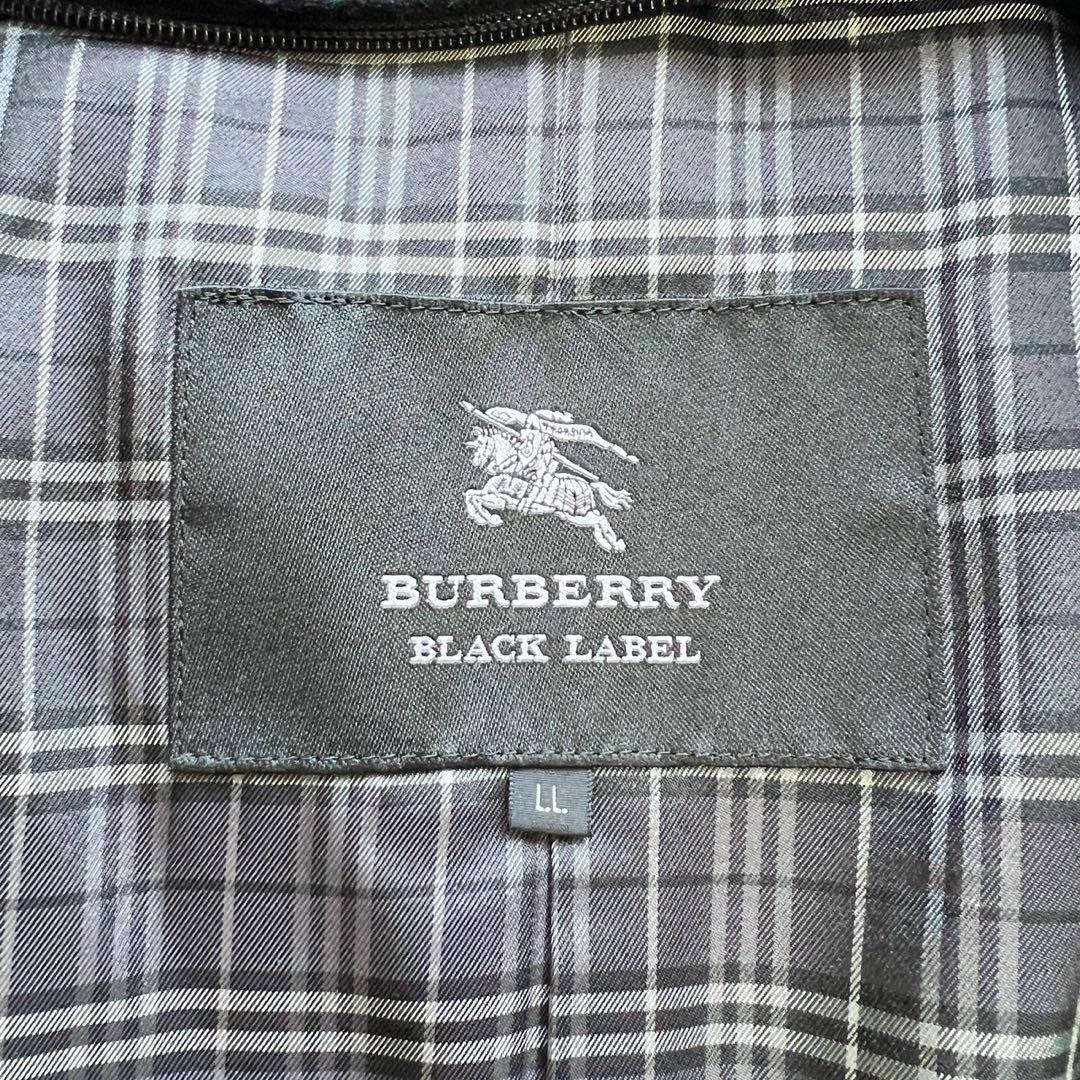 希少LLサイズ　バーバリーブラックレーベル　トレンチコート　カシミヤ混　黒