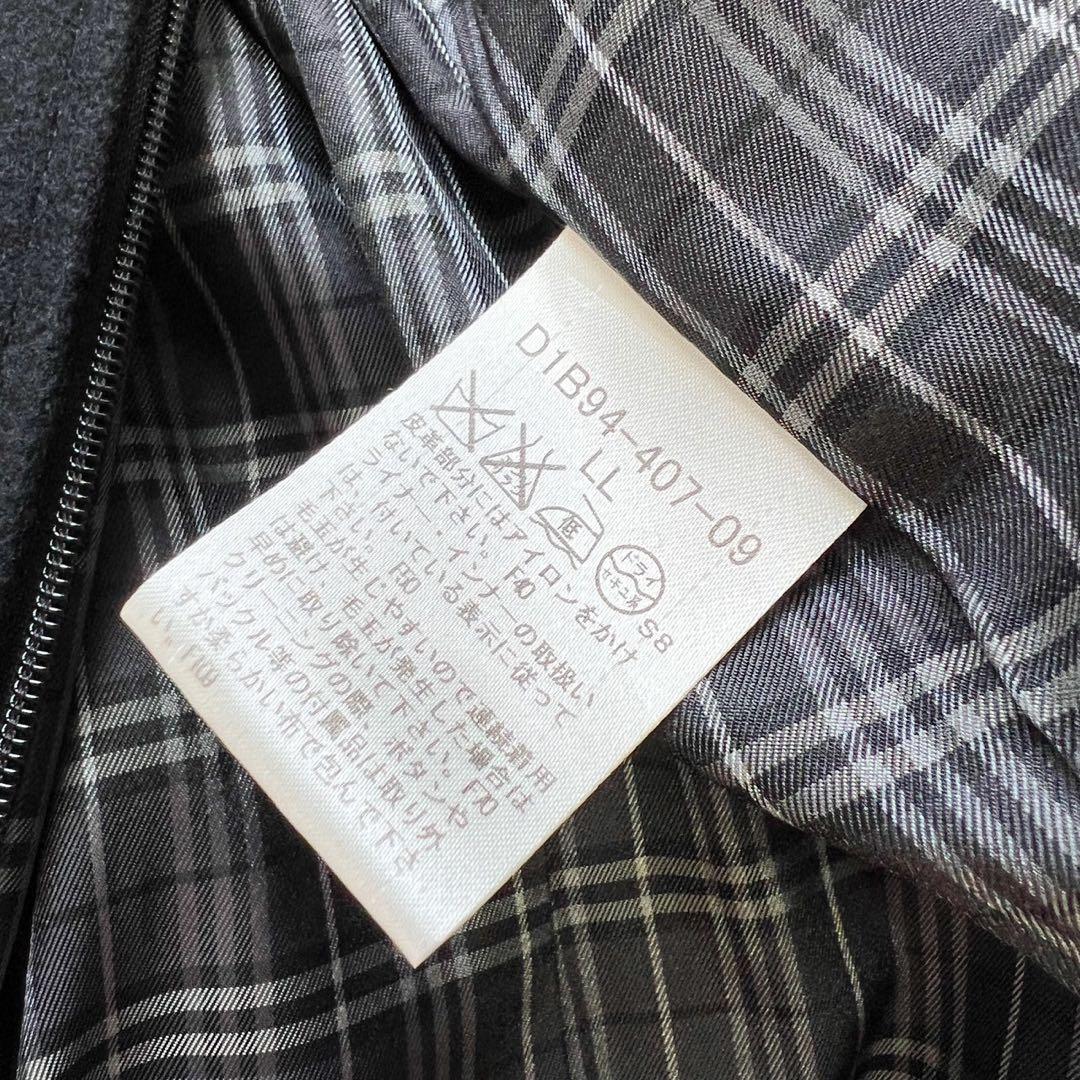 希少LLサイズ　バーバリーブラックレーベル　トレンチコート　カシミヤ混　黒