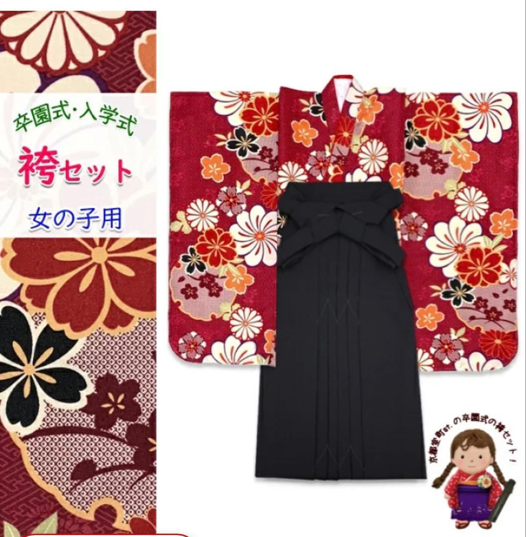 【極美品】おび工房 菊と雪輪 袴 5点セット 洗える♪