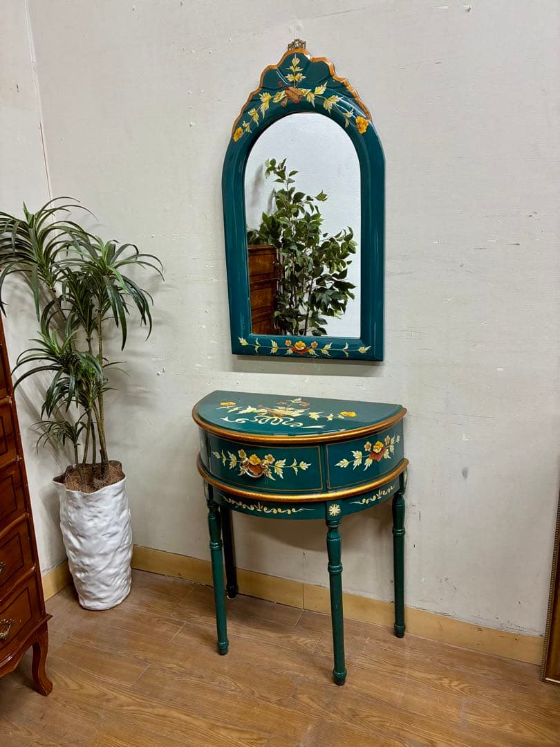 管457☆シノワズリ様式☆ウォールミラー☆壁掛け鏡