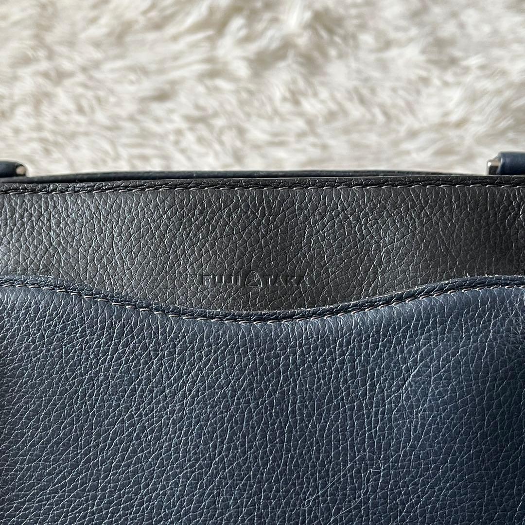 FUJITAKA フジタカ　カルク レザー　トートバッグ A4 ネイビー