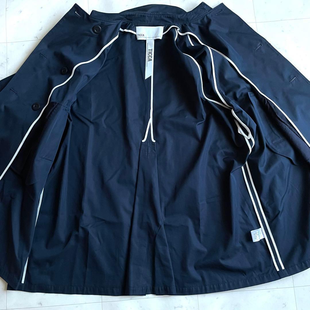 希少 美品 ティッカ トレンチコート ネイビー オーバーサイズ 大きめ ゆったり