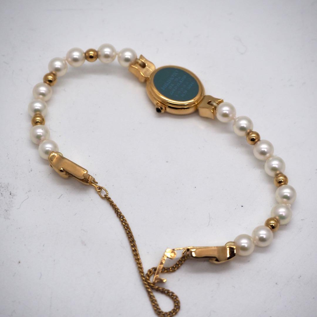 388 稼働【美品】MIKIMOTO 腕時計　あこやパールウォッチ 18KGP