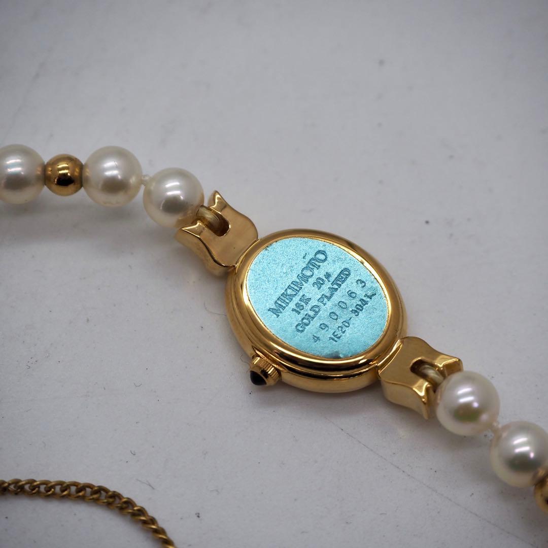 388 稼働【美品】MIKIMOTO 腕時計　あこやパールウォッチ 18KGP